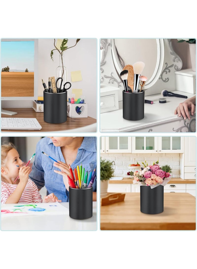 jaexest Pen Holder Pencil Holder for Desk, Metal pen pots for desk, Makeup Brush Holder, pencil cup, pen organizer for desk, for Office, School, Home, and Kids 3.9×3.14inch (Black) - Image 4